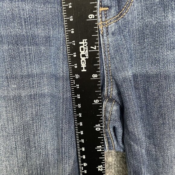 WHBM Jeans Womens 6 Straight Blue 2-Tone Multi‎ Wash Hi Low Raw Hem Cotton Blend - Picture 9 of 15